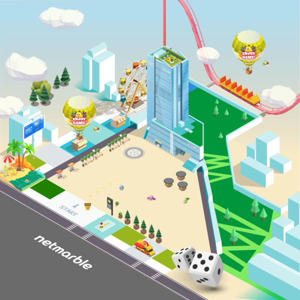 넷마블이 온라인 채용 박람회를 위해 만든 메타버스 공간 넷마블 타운./이미지=넷마블