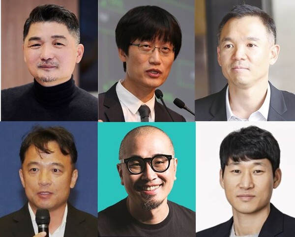 2021년도 국정감사 증인으로 신청됐거나 확정된 정보기술(IT) 업체 총수들. (사진 윗줄 왼쪽부터 시계방향으로) 김범수 카카오 의장, 이해진 네이버 창업주, 김정주 넥슨 창업주, 이수진 야놀자 대표, 김봉진 우아한형제들 대표, 김택진 엔씨소프트 대표.