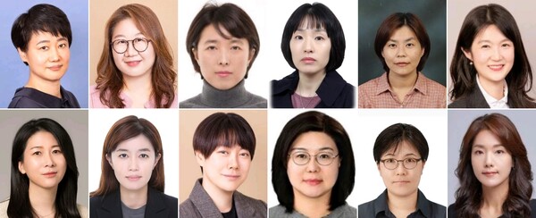 삼성전자 2022년 정기 임원 인사에서 상무로 승진한 여성 임원 12명. 왼쪽 상단부터 시계방향으로 강은경, 김유나, 김향희, 연지현, 오름, 윤보영, 이보나, 이선화, 이지영, 이현정, 정신영, 최유진./사진=삼성전자