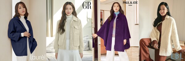 롯데홈쇼핑 2021년 히트상품 1~4위 패션 브랜드 '라우렐', '조르쥬레쉬', '폴앤조', 'LBL' 이미지./사진=롯데홈쇼핑