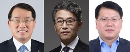 왼쪽부터 장재영 전 신세계인터내셔날 대표·오규식 LF 대표·김민덕 한섬 사장. /사진=연합뉴스