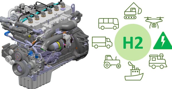 현대두산인프라코어의 ‘탄소 제로’ 수소엔진 'HX12' 컨셉 이미지와 탑재 가능한 제품군./사진=현대두산인프라코어