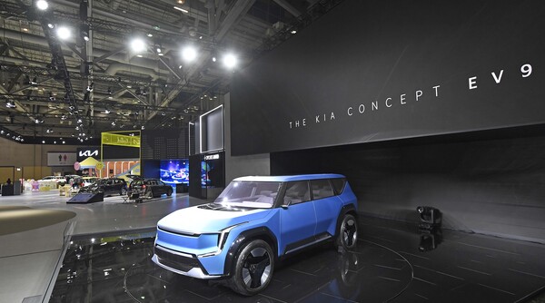 2022 부산모터쇼 기아 전시관에 공개된 더 기아 콘셉트 EV9./사진=기아