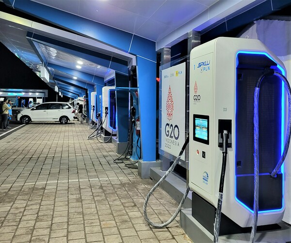 G20정상회담 장소에 설치된 SK시그넷의 충전기./사진=SK시그넷