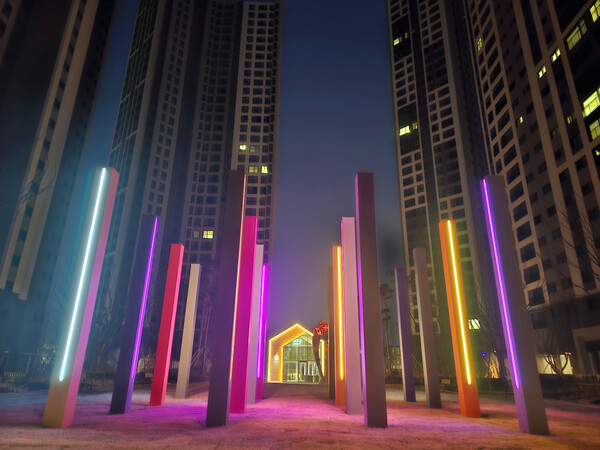 대우건설 안산 푸르지오 브리파크 조형열주. /대우건설