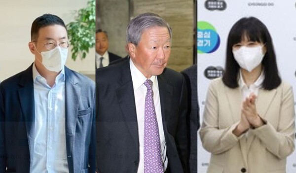 사진 왼쪽부터 구광모 LG 회장, 고 구몬무 선대회장, 구연경 LG복지재단 대표.