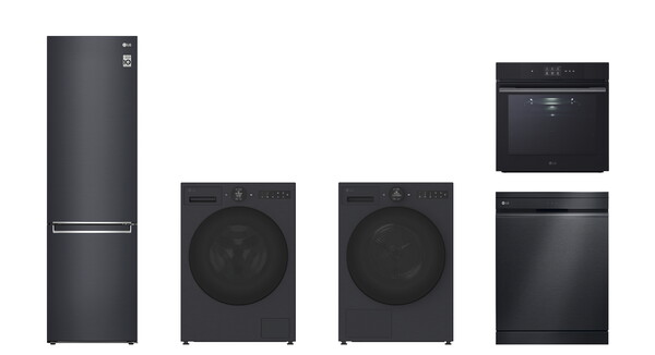 (왼쪽부터) LG전자 고효율 냉장고, 세탁기, 건조기, 인스타뷰 오븐(위), 식기세척기(아래) / 이미지=LG전자