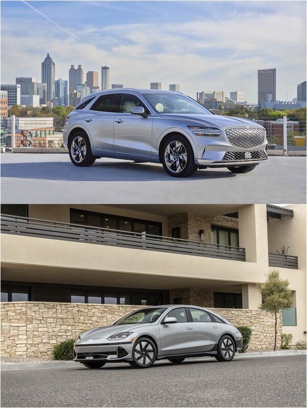 GV70 전동화 모델(위쪽)과 아이오닉 6./사진=현대자동차