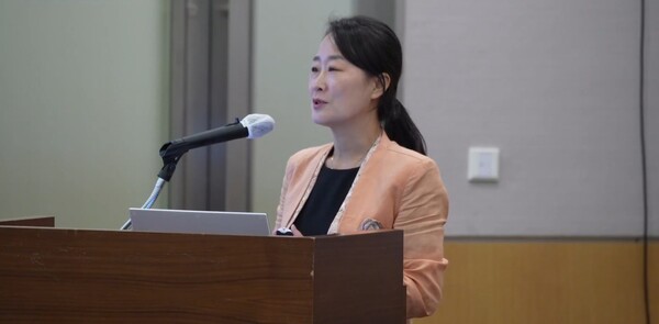 원소연 한국정책연구원 규제정책연구 실장이 15일 전경련 컨퍼런스센터에서 열린 '디지털산업 규제체계 개선 방안 세미나'에서 발표를 진행하고 있다. /이현민 기자