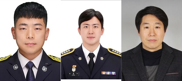 (왼쪽부터) 김익수 소방교, 박철수 경사, 신윤곤.씨./사진=LG복지재단