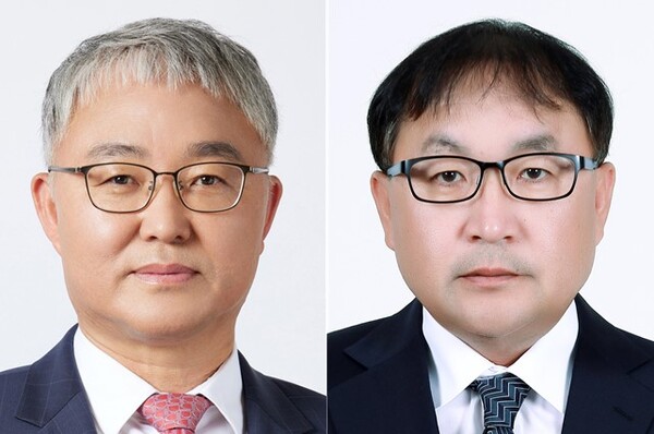 HD현대인프라코어 오승현 대표이사 부사장(왼쪽), HD현대중공업 강영 부사장