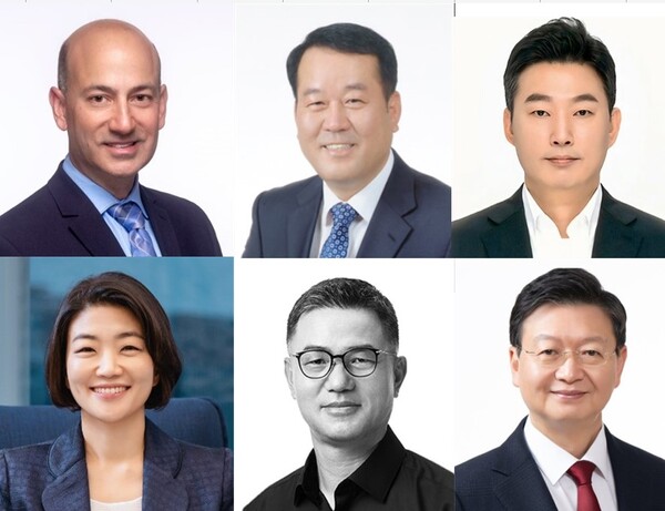 사진 윗줄 왼쪽부터 시계방향으로 현대차.기아 브라이언라토프 사장, 현대자동차 이동석 사장, 현대오토에버 김윤구 사장, 현대차증권 배형근 사장, 현대카드 전병구 사장, 현대자동차 김혜인 부사장.