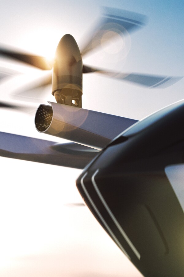 슈퍼널이 공개할 예정인 신형 UAM의 기체 디자인 일부 모습./사진=현대자동차그룹