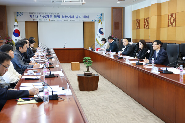 2024년 1월 8일 서울세관에서 개최된 '가상자산 불법 외환거래 방지 협의회' 제1차 회의에서 참가자들이 회의를 진행하고 있다. /관세청