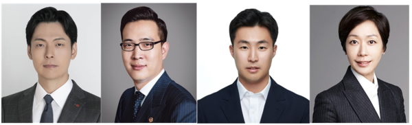 (왼쪽부터) 신유열 롯데지주 미래성장실장 전무, 김동선 한화갤러리아 전략본부장 부사장, 전병우 삼양라운드스퀘어 전략총괄 상무, 구지은 아워홈 부회장 / 사진=각사