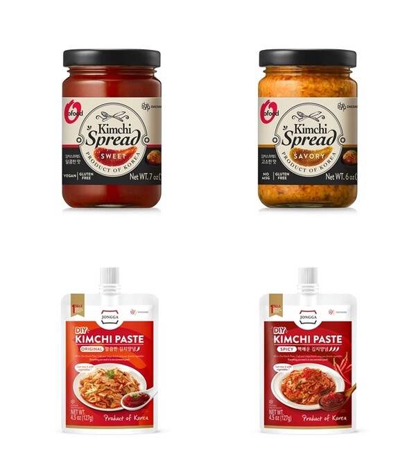 '종가 DIY 김치 페이스트'와 '오푸드 김치 스프레드' / 이미지=대상