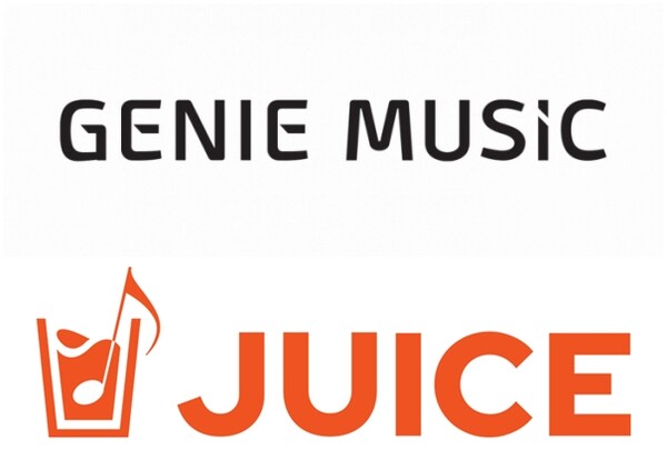지니뮤직과 주스 CI