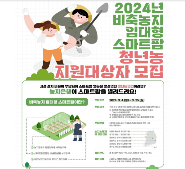 ‘비축농지 임대형 스마트팜 사업’ 모집 포스터 / 이미지=한국농어촌공사