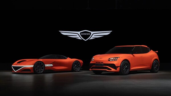 제네시스 브랜드가 25일(현지시간) 중국국제전람중심 순의관에서 열린 '2024 베이징 국제 모터쇼(Auto China 2024)'에서 'G80 전동화 부분변경 모델'을 세계 최초로 공개했다. (왼쪽부터) 제네시스 X 그란 베를리네타 콘셉트, GV60 마그마 콘셉트./사진=제네시스