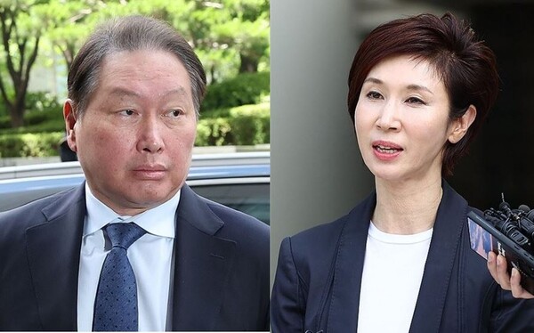 최태원 SK그룹 회장(왼쪽), 노소영 아트센터 나비 관장./연합