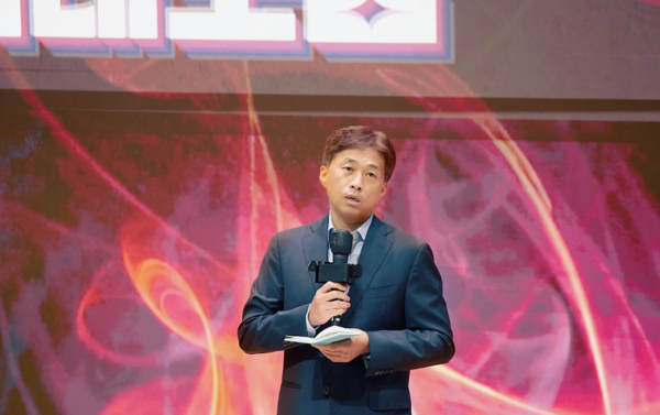 2024년9월5일 경기도 이천 SK하이닉스 본사에서 진행된 SK하이닉스 미래포럼'에서 곽노정 사장이 발언하고 있다./사진=SK하이닉스