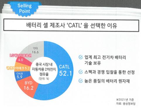 CATL을 셀링 포인트로 강조한 벤츠코리아 딜러 교육자료 일부./이미지=연합뉴스