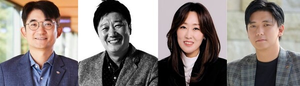 왼쪽부터 윤상현 CJ ENM 대표이사 겸 엔터테인먼트 대표, 정종민 CJ CGV 대표, 이선영 CJ ENM 커머스부문 대표, 방준식 CJ 4DPLEX 대표.