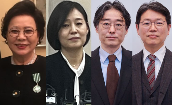 한미약품그룹 총수 일가.왼쪽부터 송영숙 회장과 딸 임주현 사장, 장남 임종윤 사장, 차남 임종훈 사장.