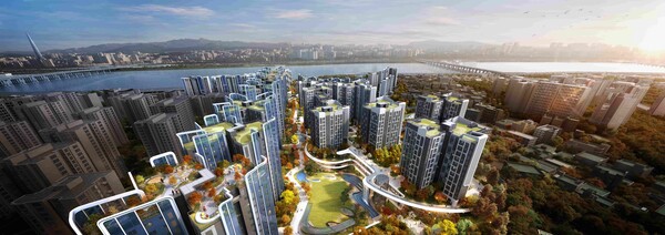 래미안 글로우힐즈 한남 중앙광장 조감도. /2024.12.3 삼성물산