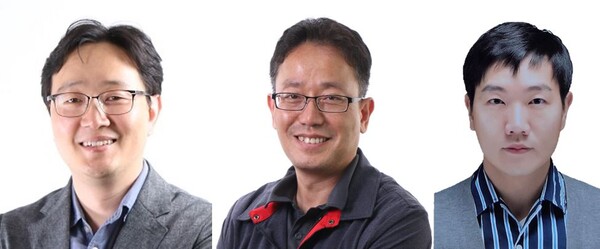 (왼쪽부터) 김병후 팔탄사업장 제조본부 상무, 김세권 평택사업장 제조본부 상무, 임호택 제제연구소 상무. /한미약품 제공