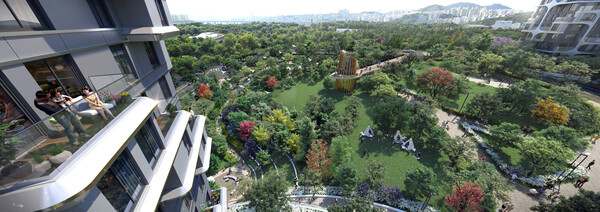 디에이치 한강 돌출 테라스. /2024.12.12 현대건설