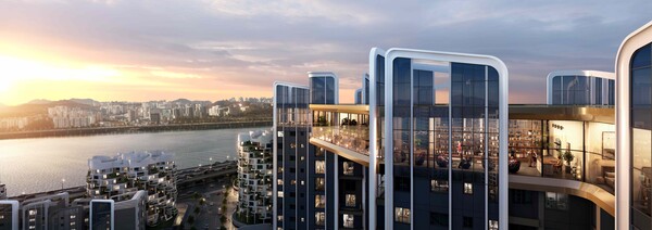 래미안 글로우힐즈 한남 스카이 커뮤니티에서 바라본 조망./삼성물산 건설부문