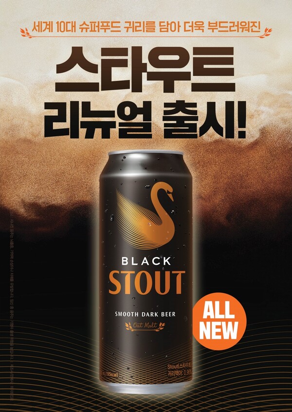 하이트진로는 출시 33년 차를 맞은 스타우트의 주질과 패키지 디자인을 전면 리뉴얼한다./사진=하이트진로.
