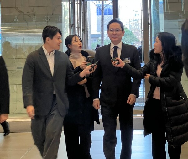 2025년1월3일 이재용 삼성전자 회장이 서울 남대문로 상의회관에서 열리는 신년인사회에 참석하기 위해 입장하고 있다./사진=독자제공