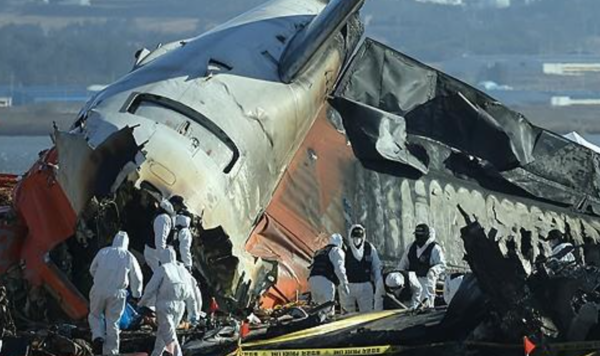 2024년 12월 31일 전남 무안군 무안국제공항 제주항공 여객기 참사 현장에서 경찰 과학수사대와 국과수가 현장조사를 하고 있다. /연합뉴스 제공