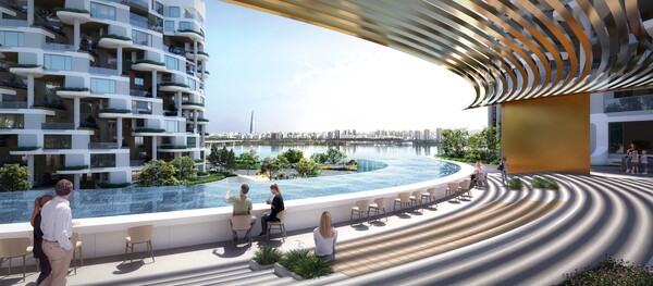 '물의 정원' 테마의 수경 시설. /2025.1.17 삼성물산