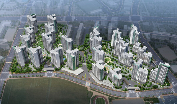 영통 푸르지오 트레센츠, 영통 푸르지오 파인베르 전체 조감도. /2025.2.18 대우건설