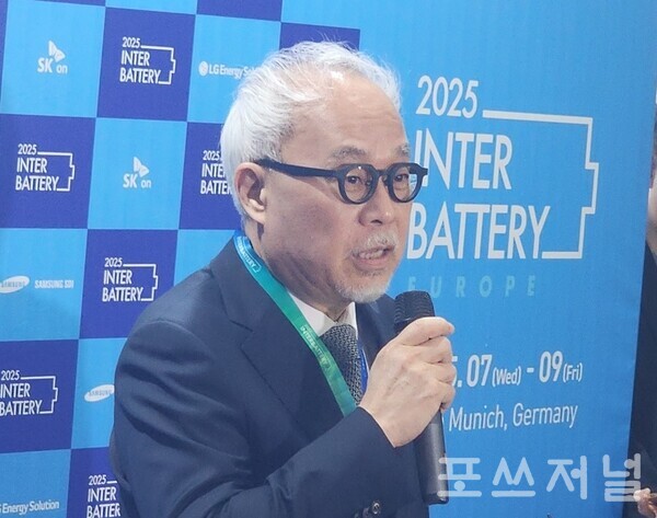 최주선 삼성SDI 대표가 2025년 3월5일 서울 코엑스에서 열린 인터배터리2025에서 인터뷰를 진행하고 있다./사진=문기수 기자
