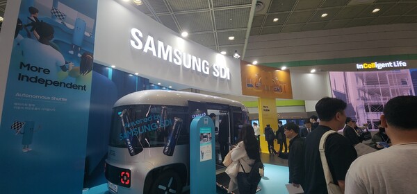 2025년3월5일 서울 강남구 인터배터리2025 현장에 꾸려진 삼성SDI 부스 전경./사진=문기수