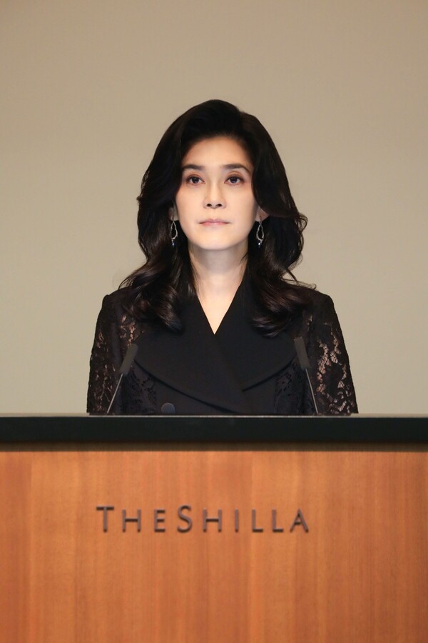 이부진 호텔신라 이사회 의장(사장)이 2025년 3월 20일 서울 중구 장충동 장충사옥에서 개최된 제 52회 주주총회에서 인사말을 하고 있다. /호텔신라