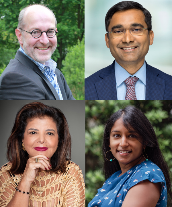 (윗줄 왼쪽부터 시계방향으로 )벨기에 앤트워프대학 피에르 반 담 교수, 게이츠 재단 아난다 산카 반디요파디야 박사, '뉴인센티브' 스베타 자넘팔리 대표, 브라질여성그룹’ 루이자 헬레나 트라자노 대표 /2025.3.25.SK바이오사이언스