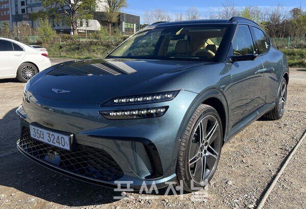 2025년 4월 23일 제네시스 GV60 부분변경 모델을 시승했다. GV60 부분변경 외관./사진=김지훈 기자