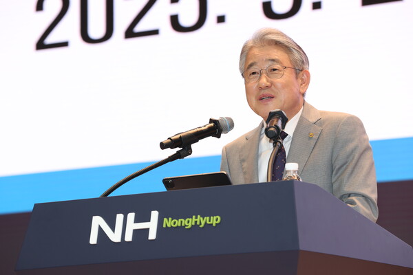 2025년 5월 22일 서울 중구 농협 본관에서 열린 벼전국협의회 정기총회에서 강호동 농협중앙회장이 연설하고 있다. /농협중앙회