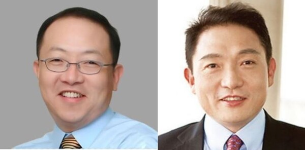 대웅가 차남인 윤재훈 알피바이오 대표이사 회장(왼쪽),