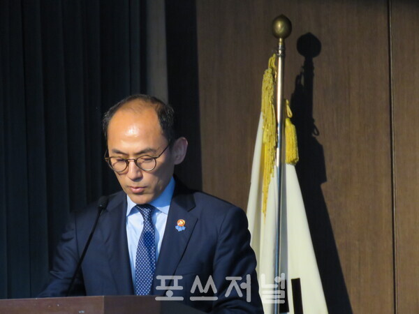 2025년 5월 21일 개인정보보호위원회가 한국개인정보보호책임자협의회(KCPO)와 함께 서울 중구 명동 은행회관 국제회의실에서 연 '2025 개인정보 정책포럼'에서 고학수 개인정보보호위원회 위원장이 발언하고 있다. /사진=강민혁 기자