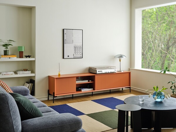 플리츠 거실장 코타 오렌지 컬러 /한샘