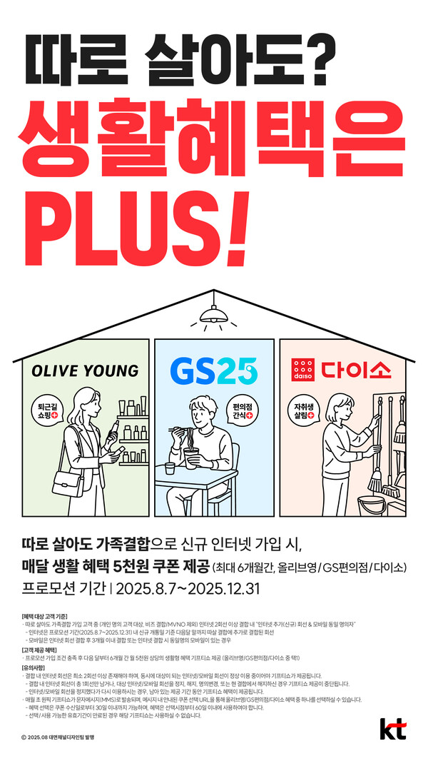 KT '따로 살아도 생활혜택 Plus' 포스터./사진=KT
