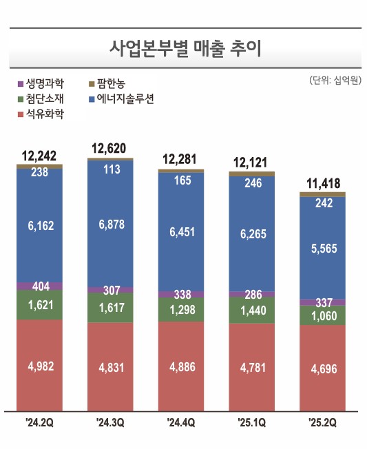 사업부문별 매출./LG화학