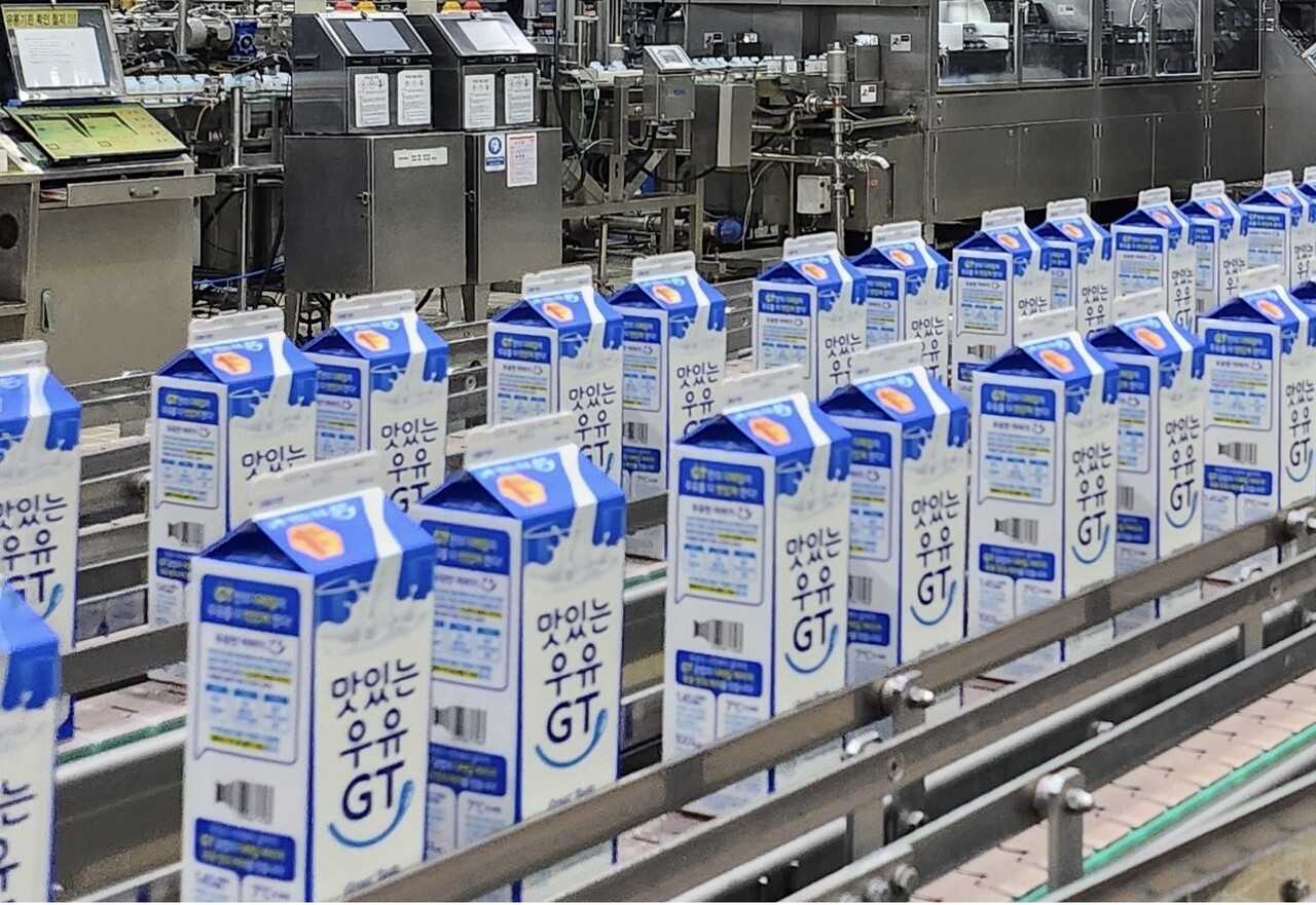 남양유업 천안신공장에서 '맛있는우유GT'가 생산되고 있다. 2025.8.14./사진=남양유업