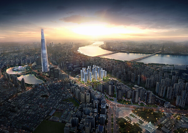 잠실 르엘 광역 조감도. /2025.8.19 롯데건설